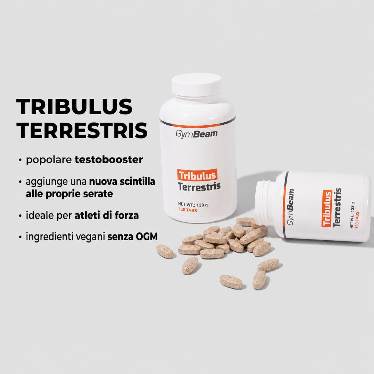 GymBeam Tribulus Terrestris integratore 120 compresse 1200 mg uomo