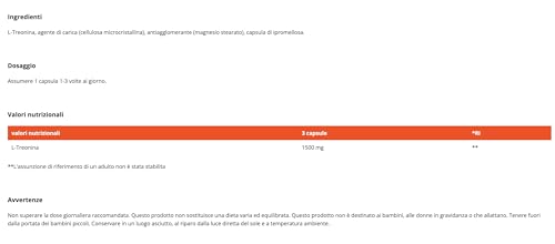 GymBeam L-Treonina aminoacido 120 capsule vegane