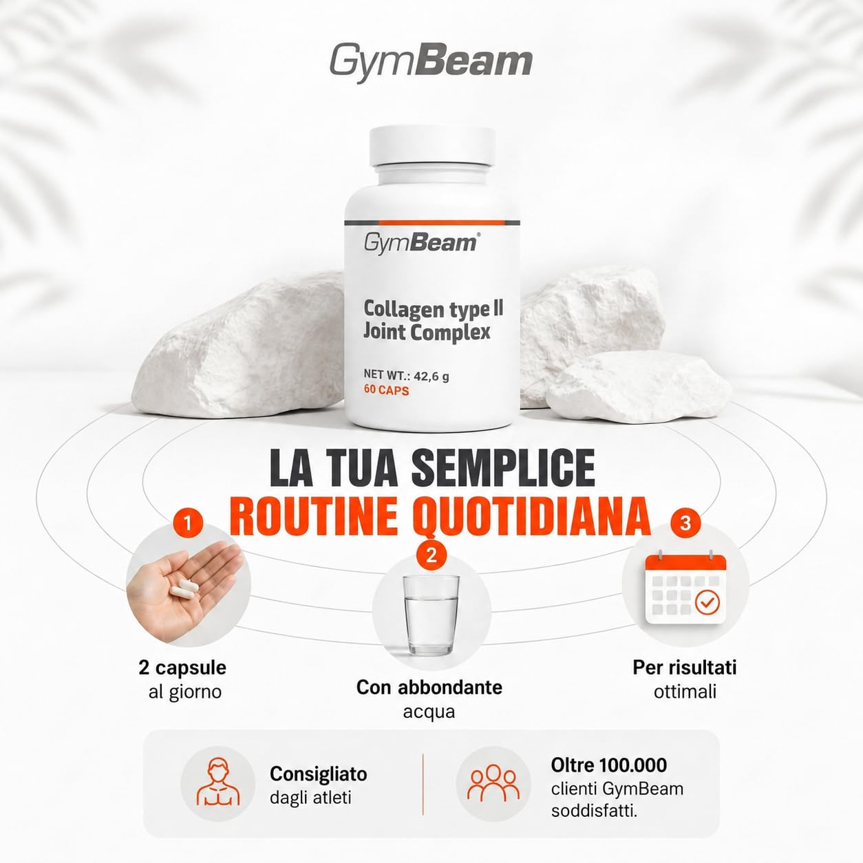 GymBeam Articolazioni Collagene Acido Ialuronico 60 cps Tipo II