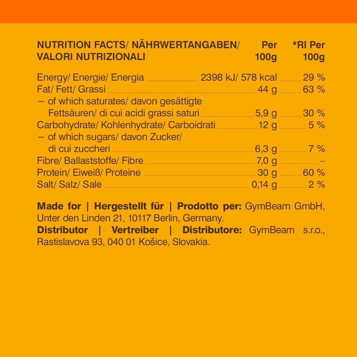 GymBeam Burro Arachidi Proteico cioccolato 900 g senza zuccheri