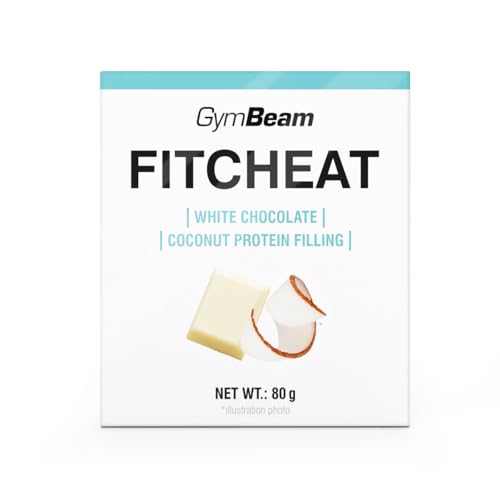 GymBeam Fitcheat Cioccolato Proteico Bianco Fragola 80g