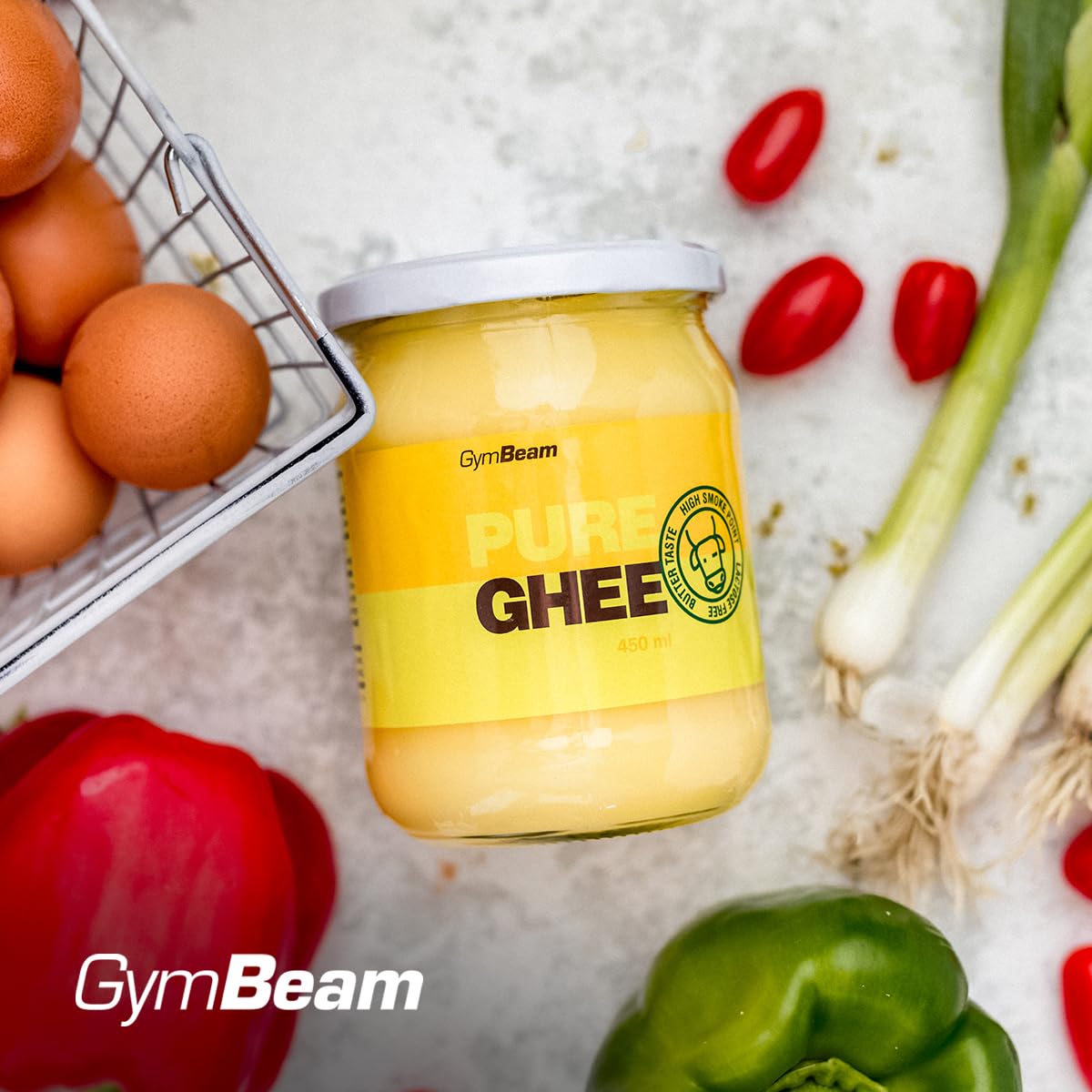 GymBeam Ghee Puro 450g Burro Chiarificato Senza Lattosio