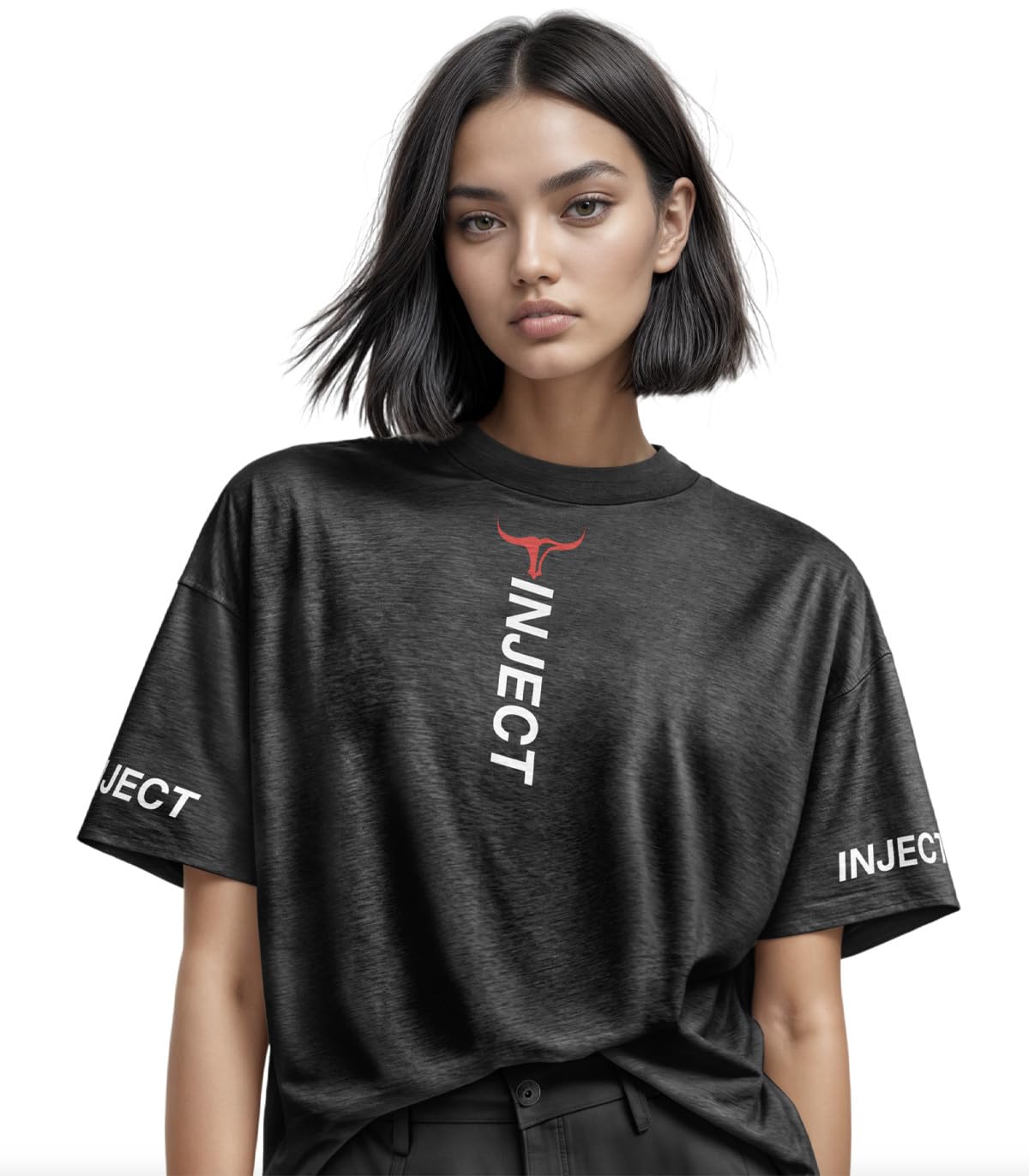 INJECT Drop T-Shirt Oversize Cotone Bianco Unisex