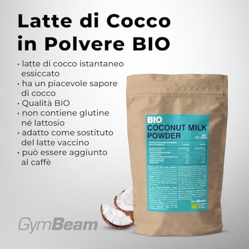 GymBeam Latte di Cocco Bio 250 g Senza Lattosio