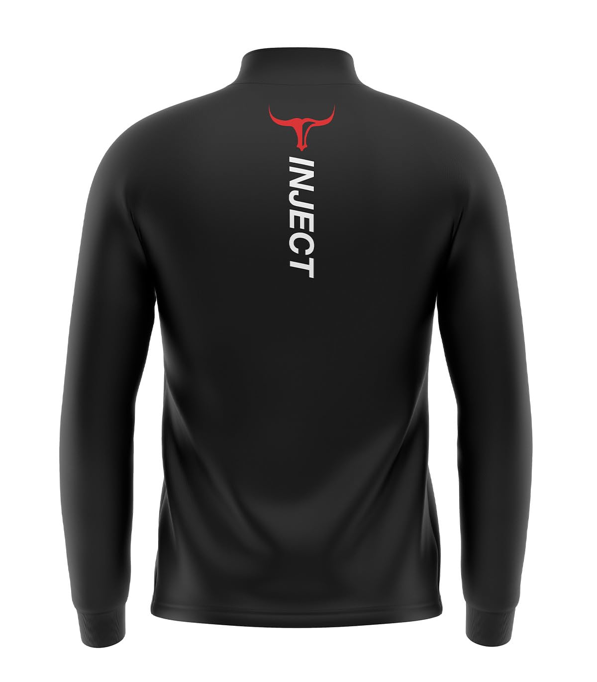 INJECT Raglan Giacca Sportiva Zip Nero Logo Rosso