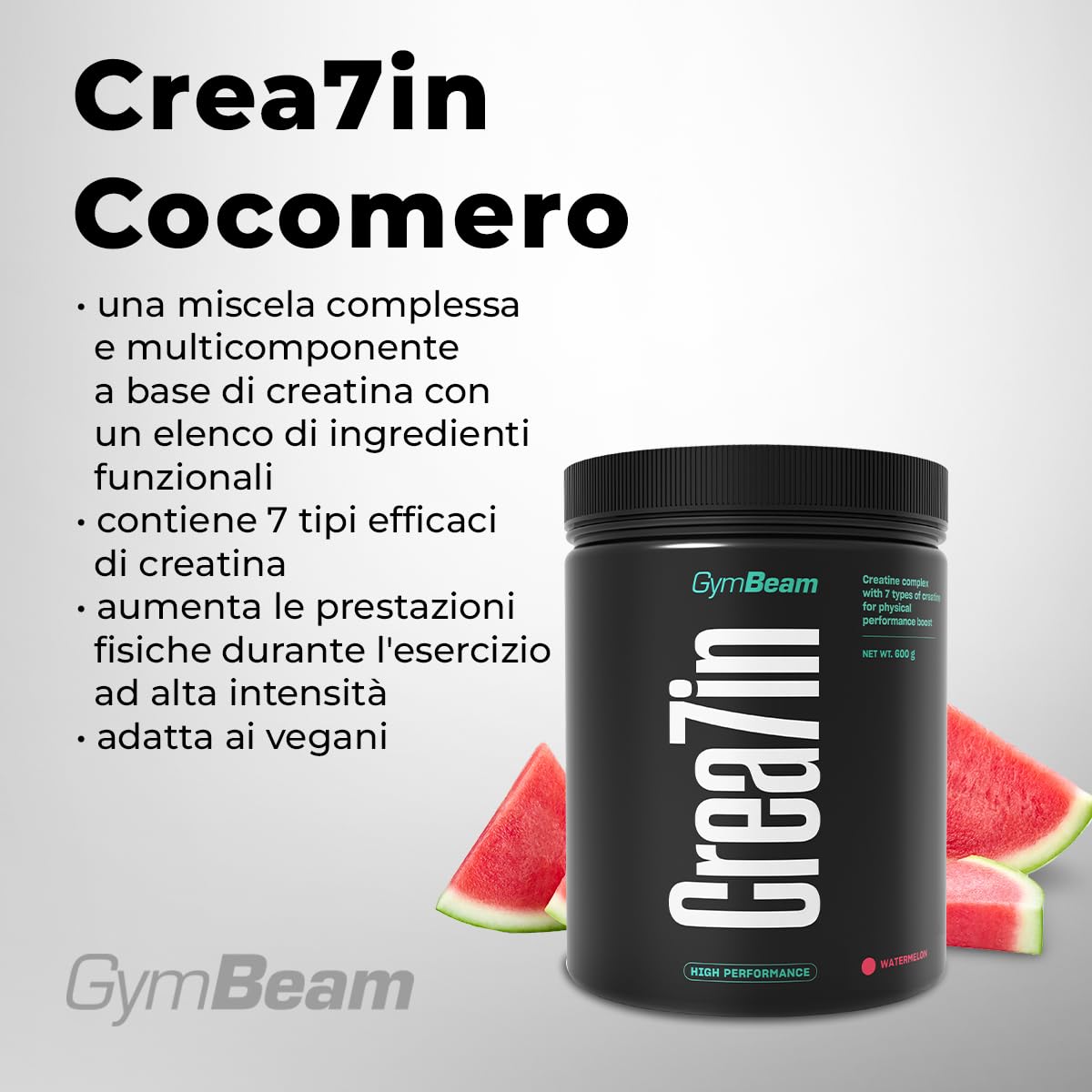 GymBeam Crea7in Creatina Polvere 600g Watermelon