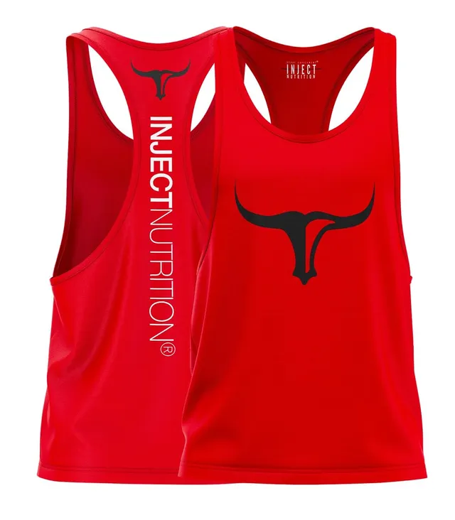 INJECT NUTRITION Red Tank Top Black Torus canotta rossa unisex