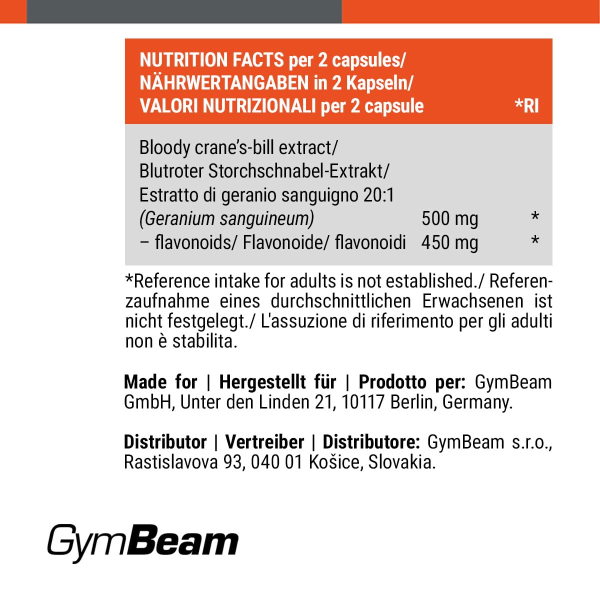 GymBeam Geranio Sanguigno capsule 90 cps vegan