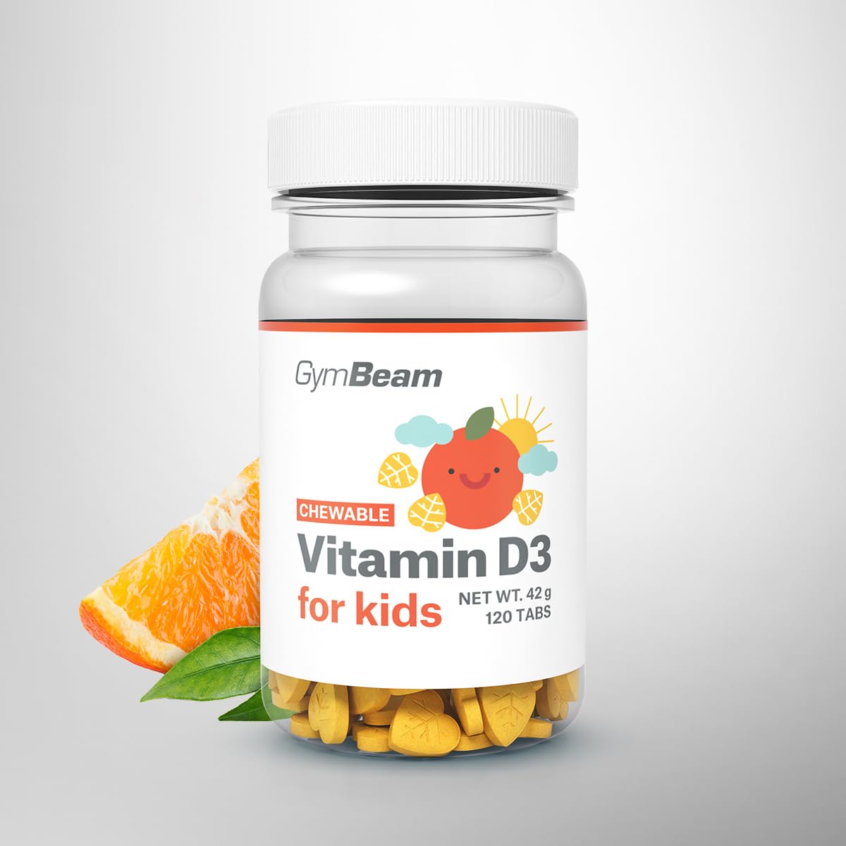 GymBeam Vitamine D3 Bambini Masticabile Arancia 120 Compresse