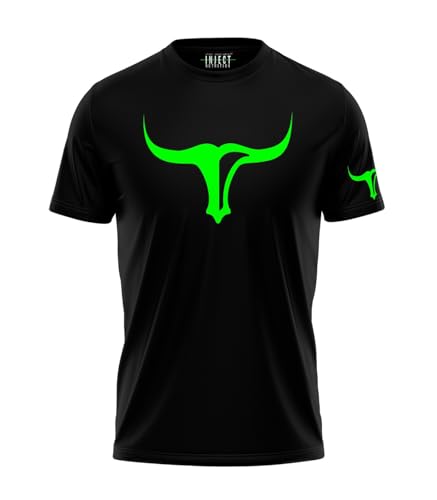 Inject Nutrition T-Shirt Torus maglietta cotone nero logo fluo 155 g/m²