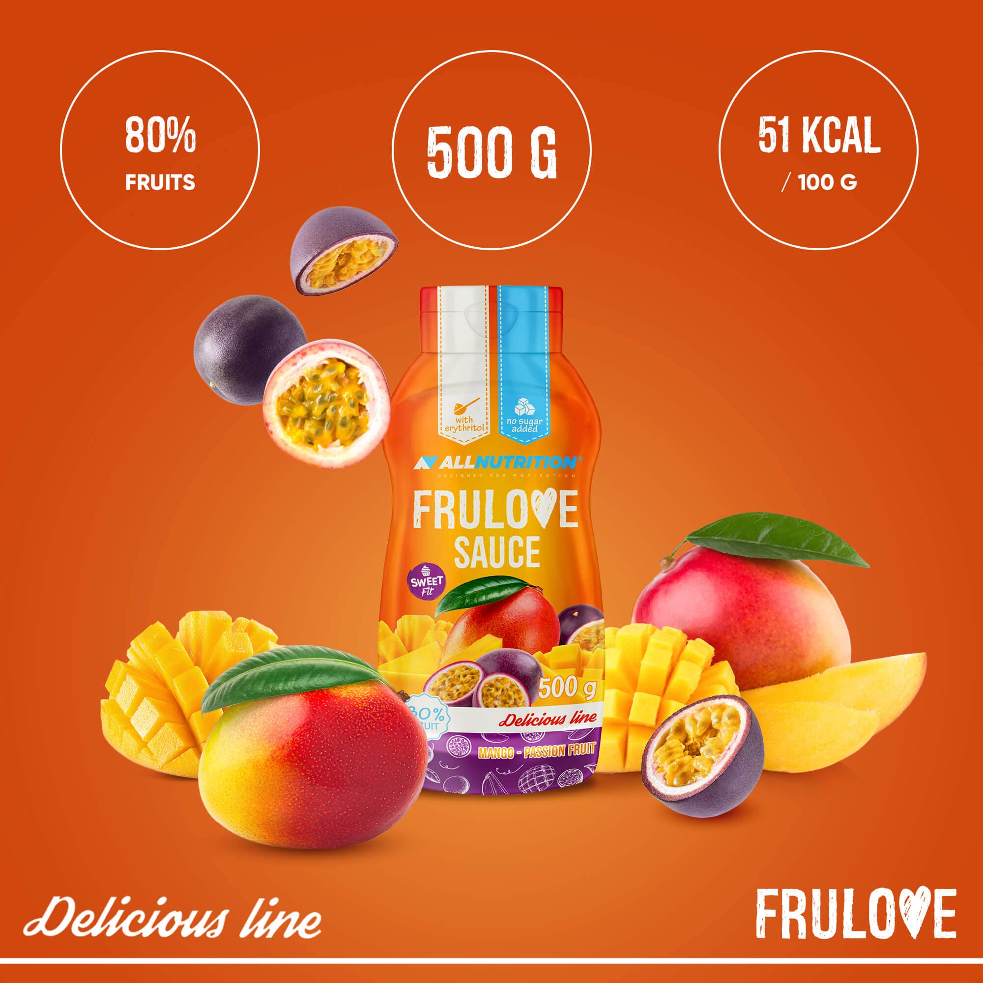 AllNutrition Frulove Sciroppo Mango Frutto Passione 500g