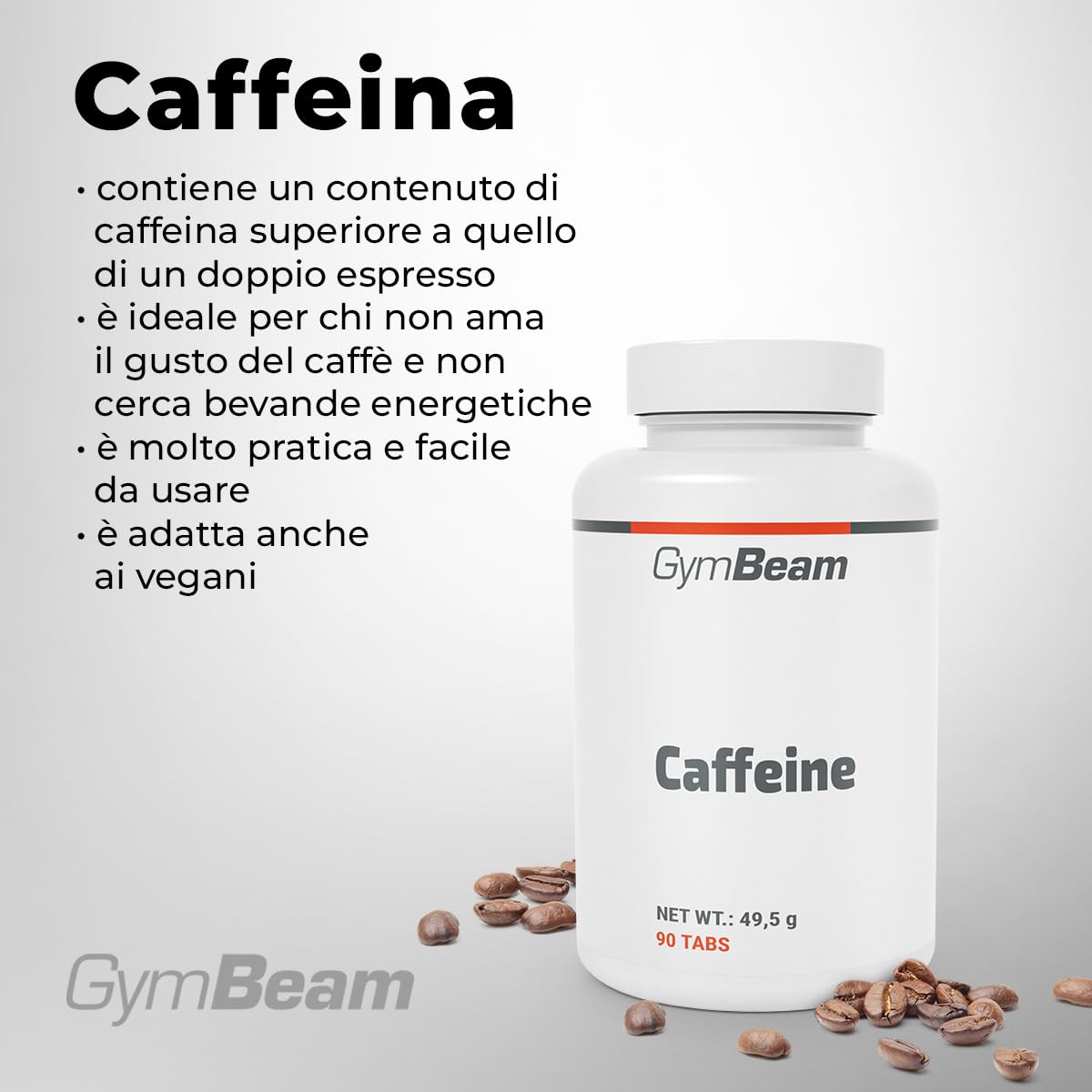 GymBeam Caffeina Integratore Compresse 90 pz Pre-Workout