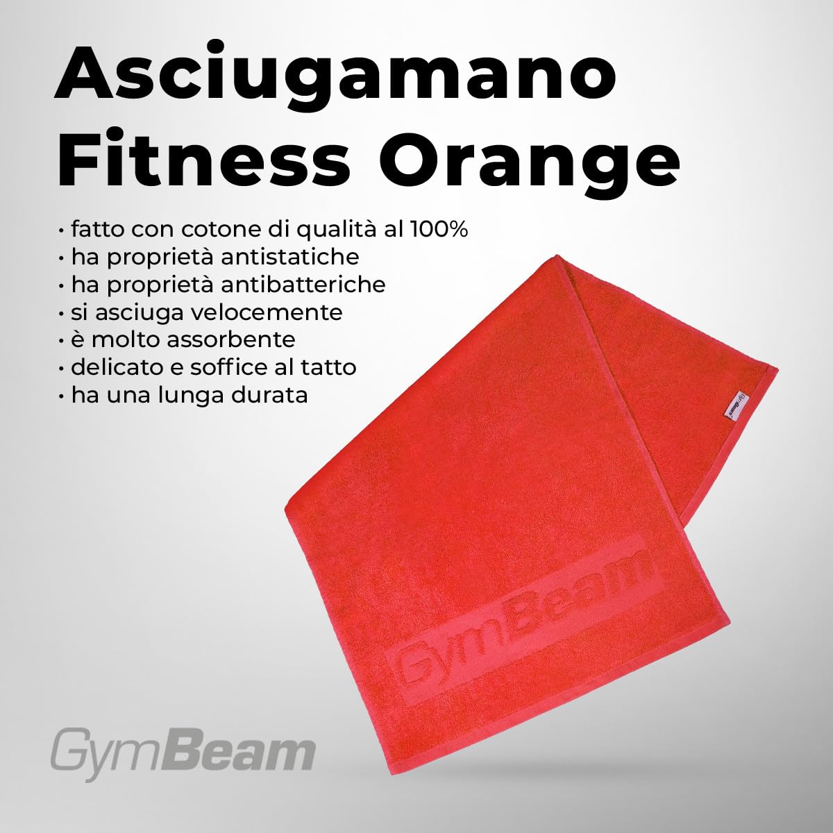 GymBeam Asciugamano Palestra 50x90 cm Arancione Cotone