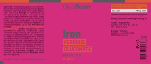 GymBeam Gluconato Ferroso 90 capsule ferro organico