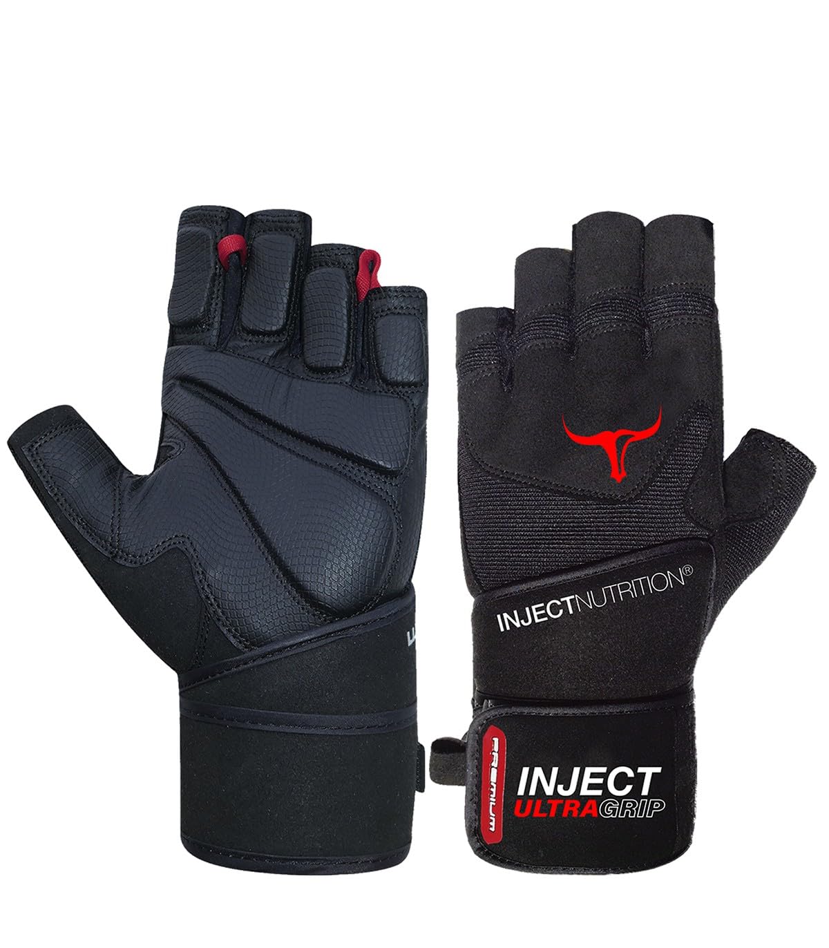 Inject Accessori Training Ultra Grip guanti palestra nero rosso