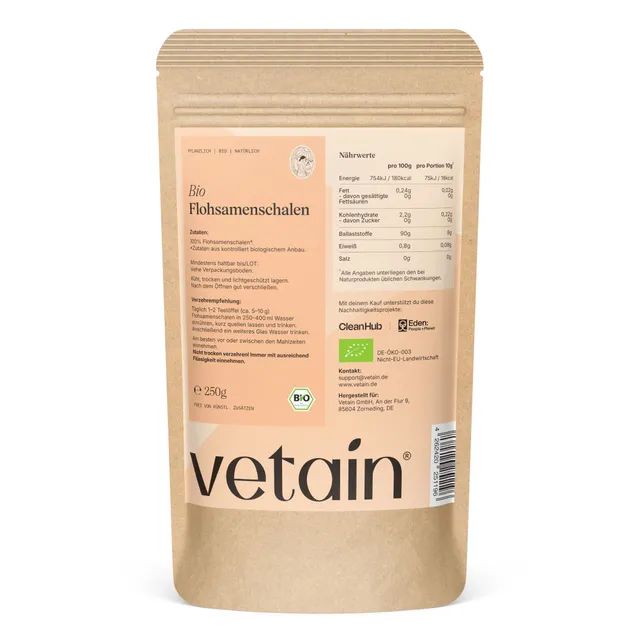 Vetain Snacks Buccia di Psillio Bio 250g fibre