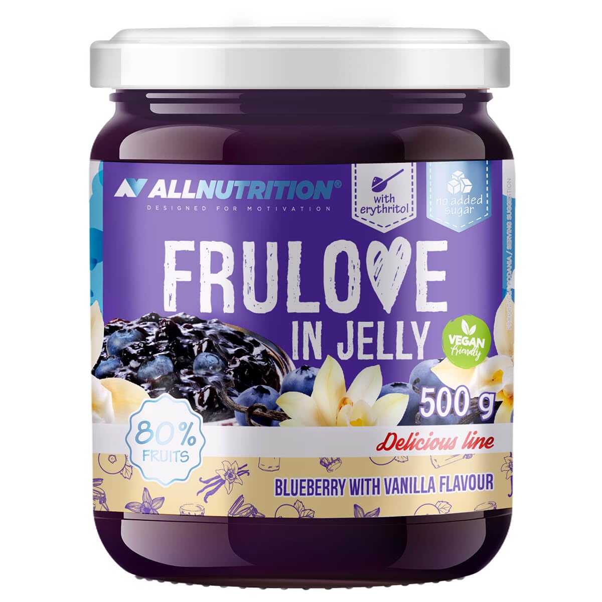 AllNutrition Frulove Marmellata Mirtillo Vaniglia Senza Zucchero 500g