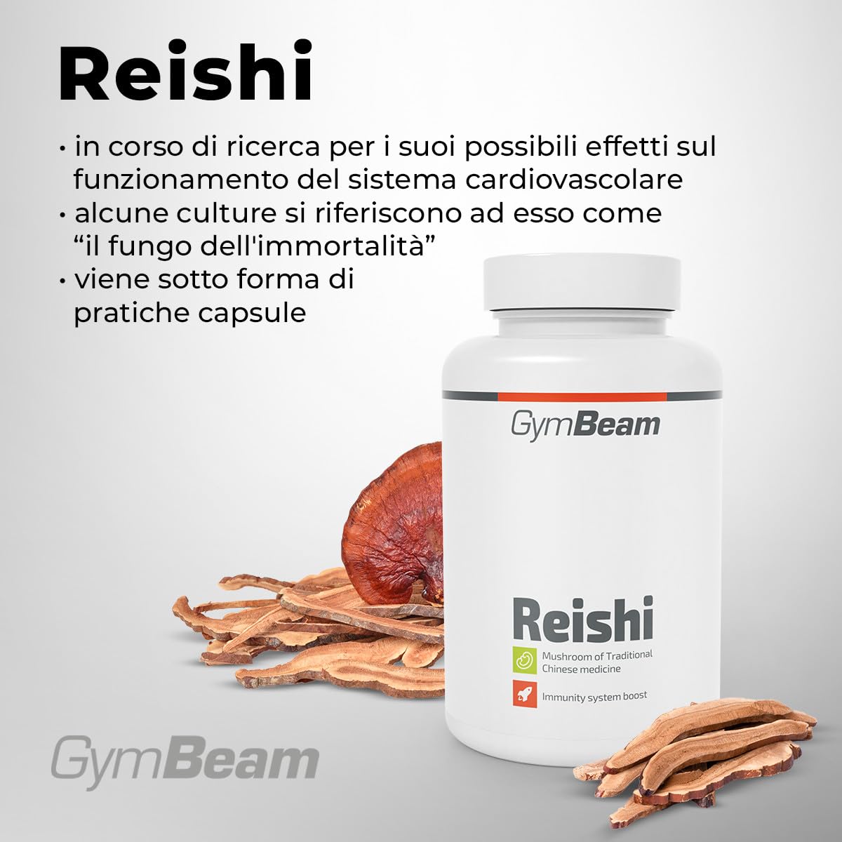 GymBeam Reishi integratore 90 capsule 1000 mg immunitario