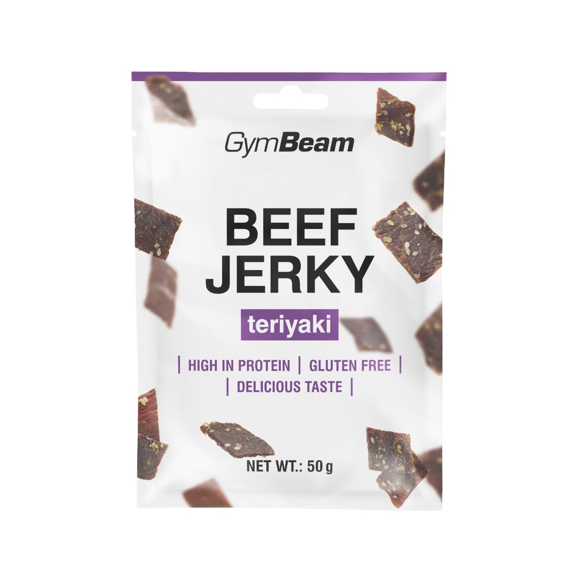 GymBeam Beef Jerky carne secca barbecue 50 g 64% proteine