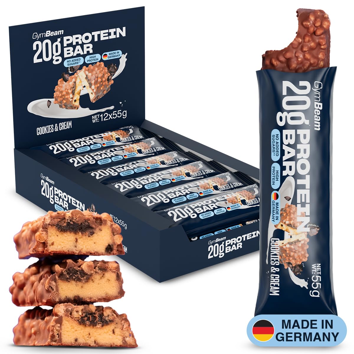 GymBeam Barretta Proteica 20g Cioccolato-Caramello 12x55g