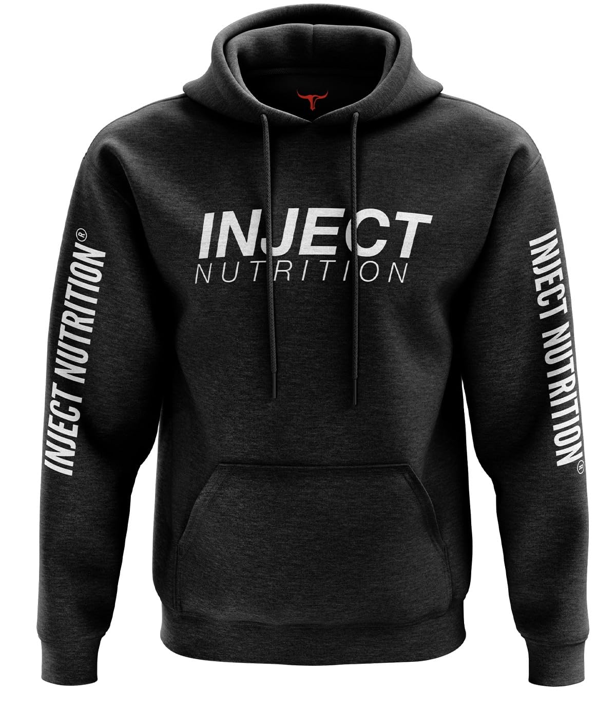 Inject Nutrition Felpe Felpa con Cappuccio Sportiva Felpa Nero Melange
