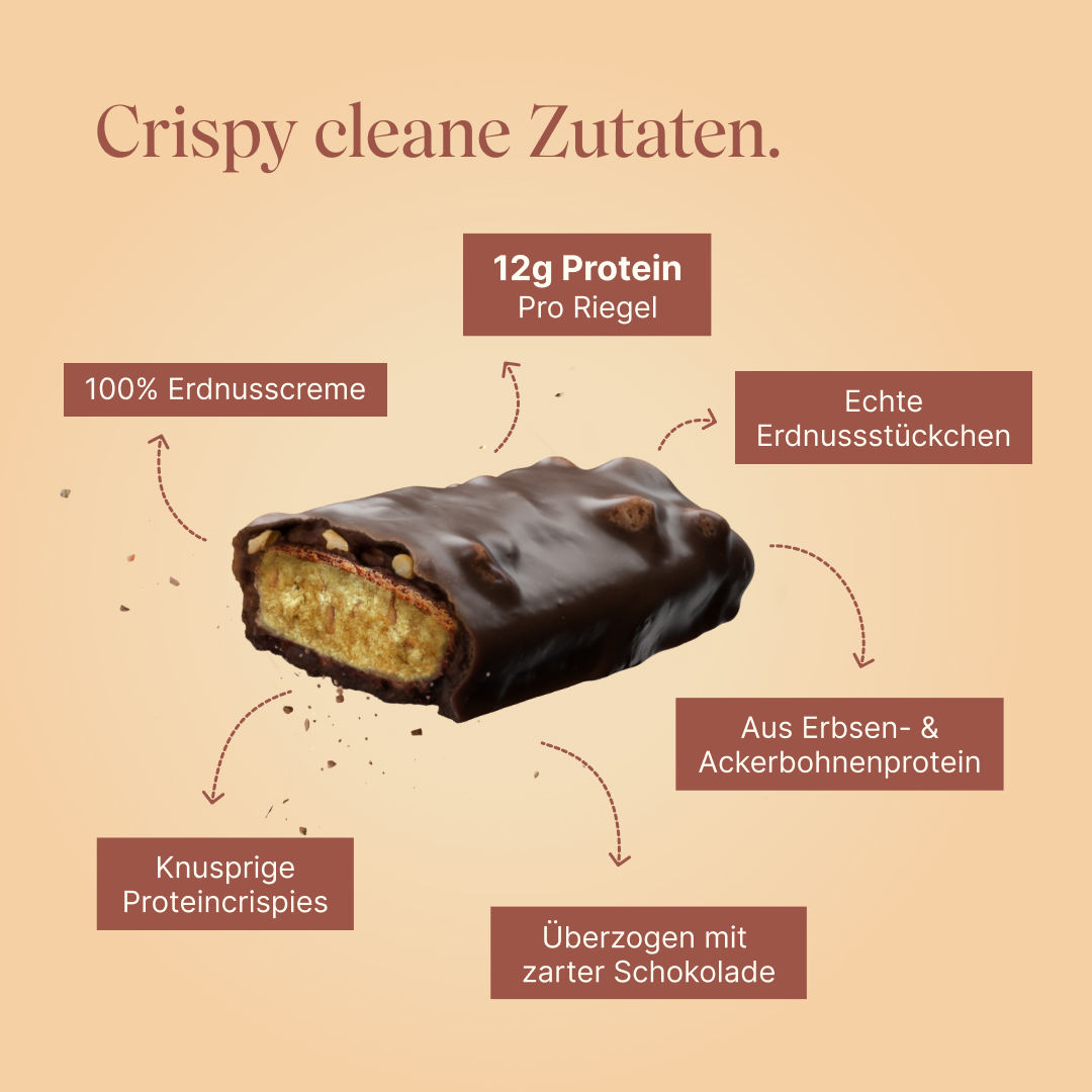 Vetain Crispy barretta proteica peanut 12 pezzi vegana