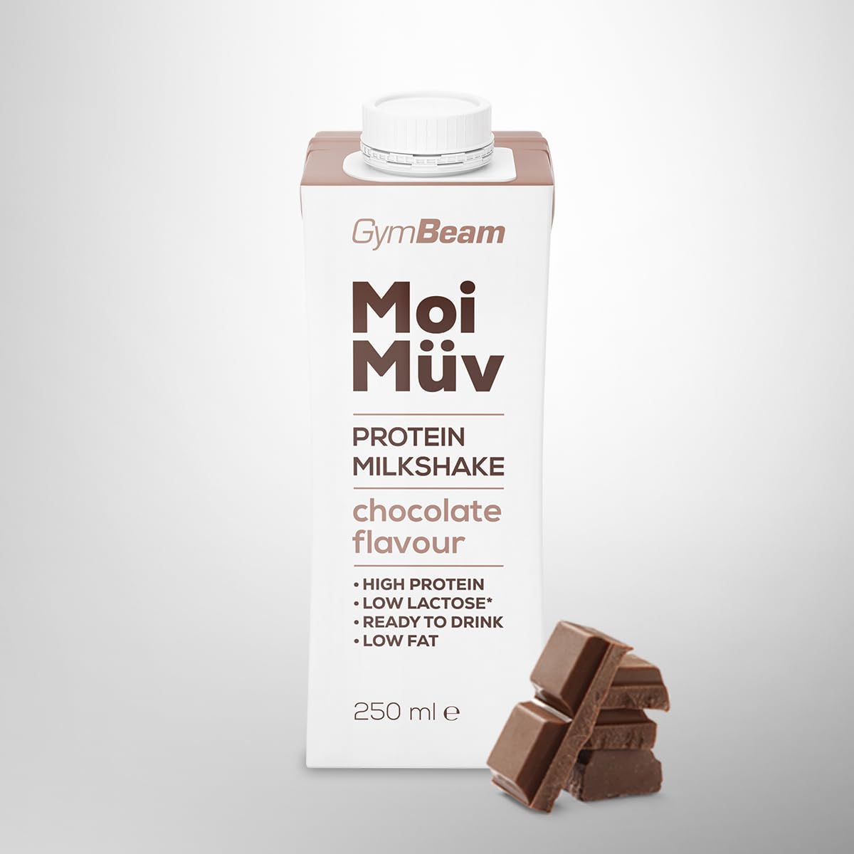 GymBeam MoiMüv milkshake proteico cioccolato 18x250 ml