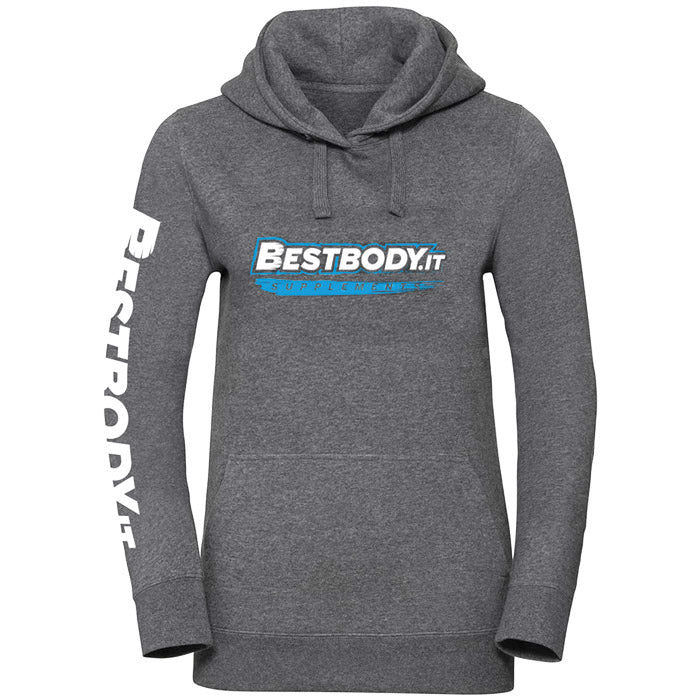 Best Body Felpa Donna Grigio Chiaro Cotone Taglia M Cappuccio