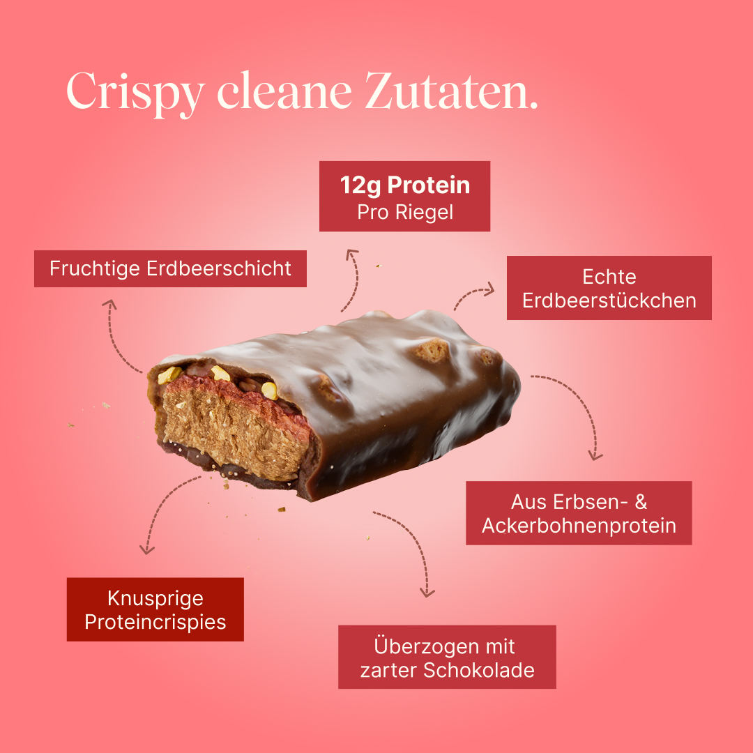 Vetain Proteinriegel Crispy Barrette Fragola 12 pack vegan