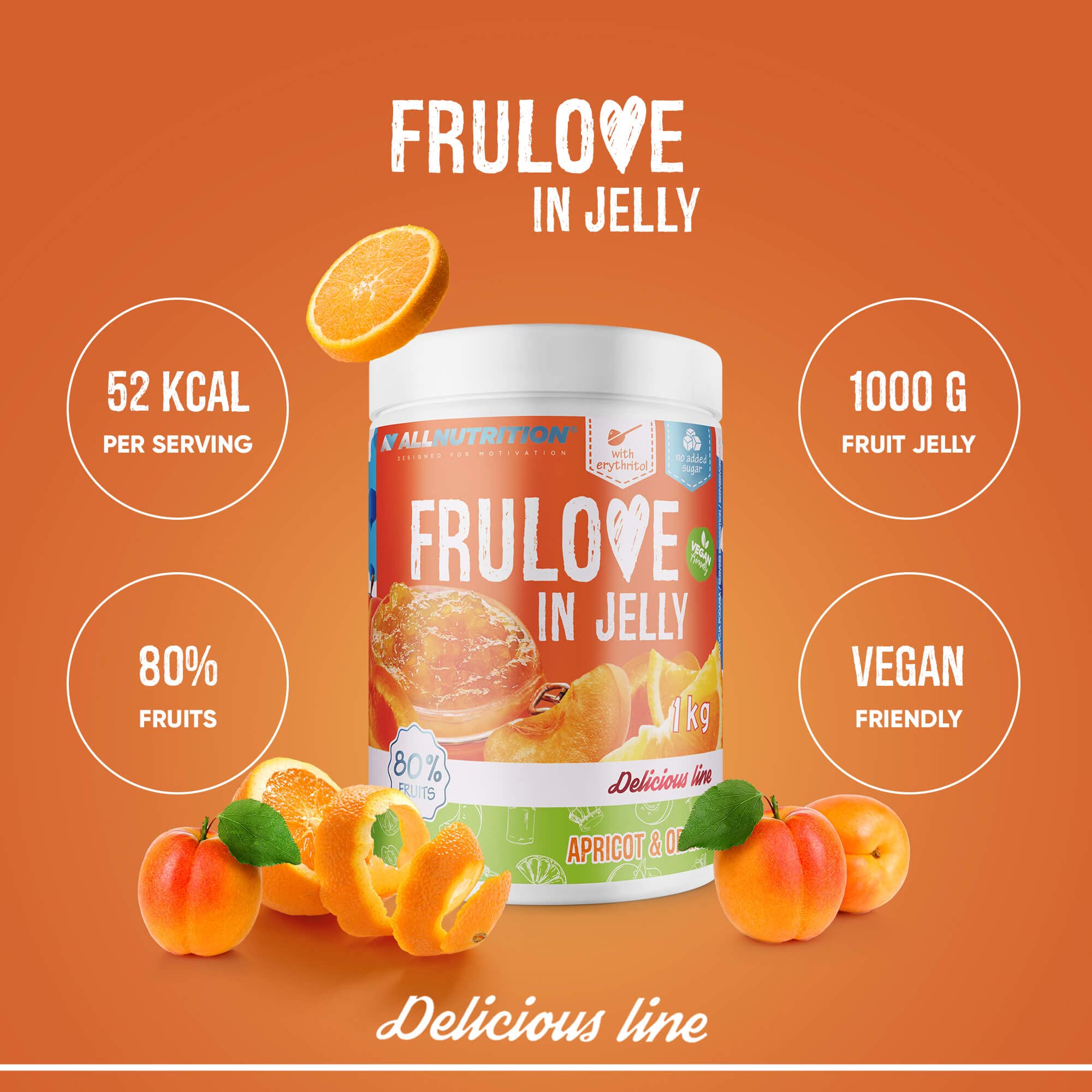 AllNutrition Frulove in Jelly frutta in gelatina 1000 g albicocca-arancia