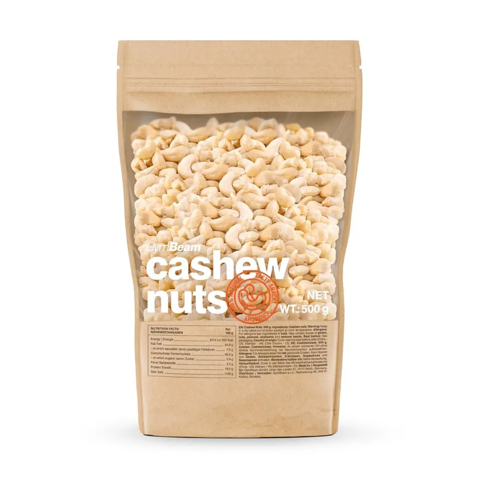 GymBeam Anacardi Frutta Secca Naturale Senza Sale 500g