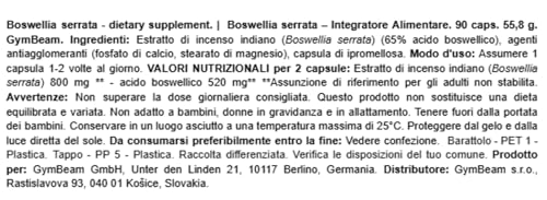 GymBeam Boswellia Serrata capsule 90 pz 520 mg vegane