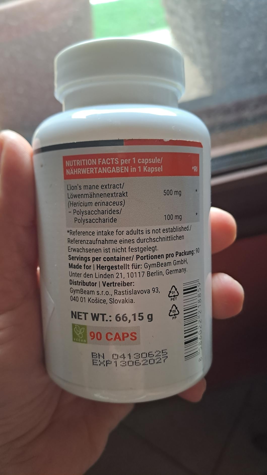 GymBeam Hericium Erinaceus 500 mg Capsule Memoria