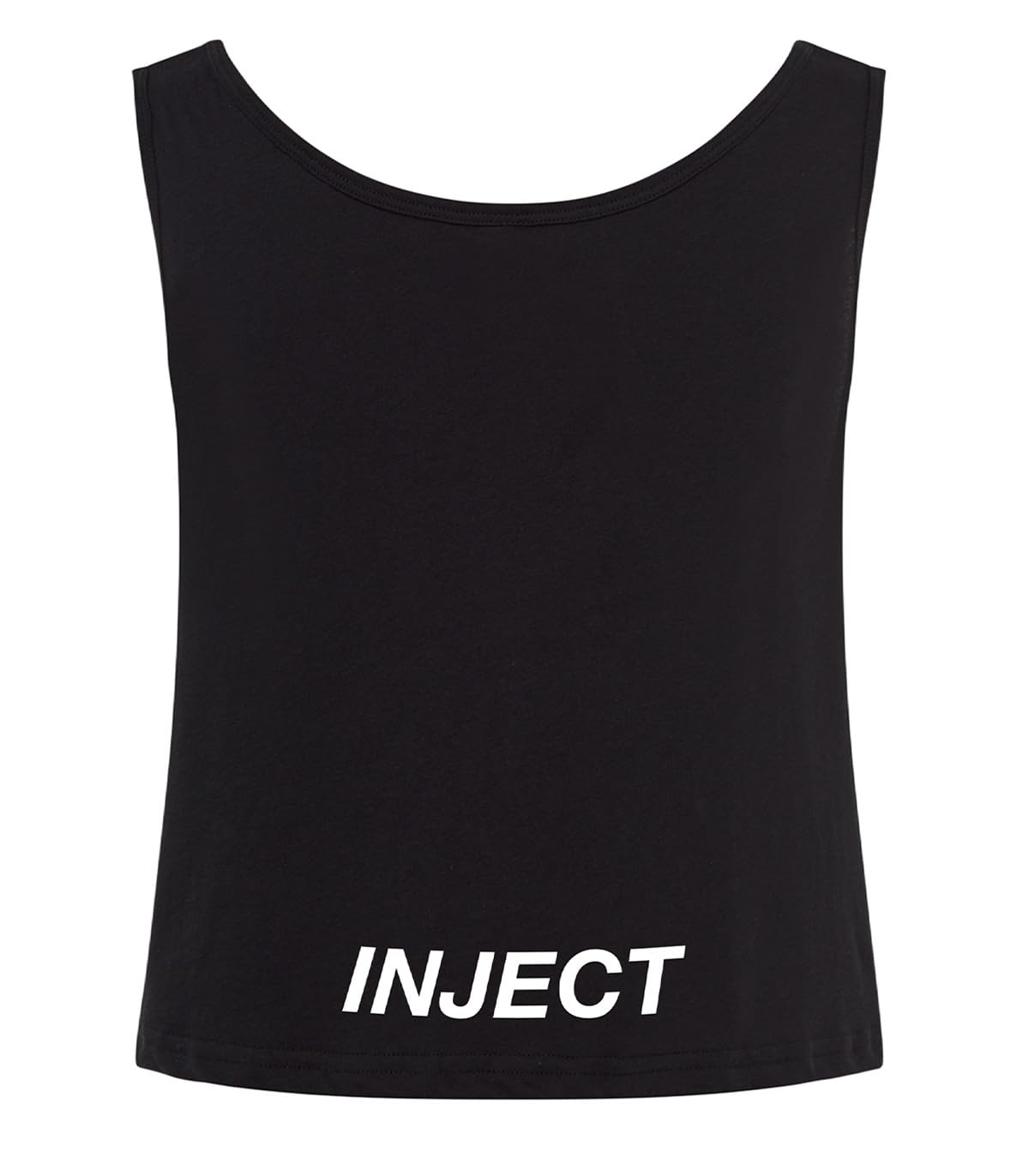 INJECT NUTRITION Ibiza Tank Top Oversize canotta nera donna cotone