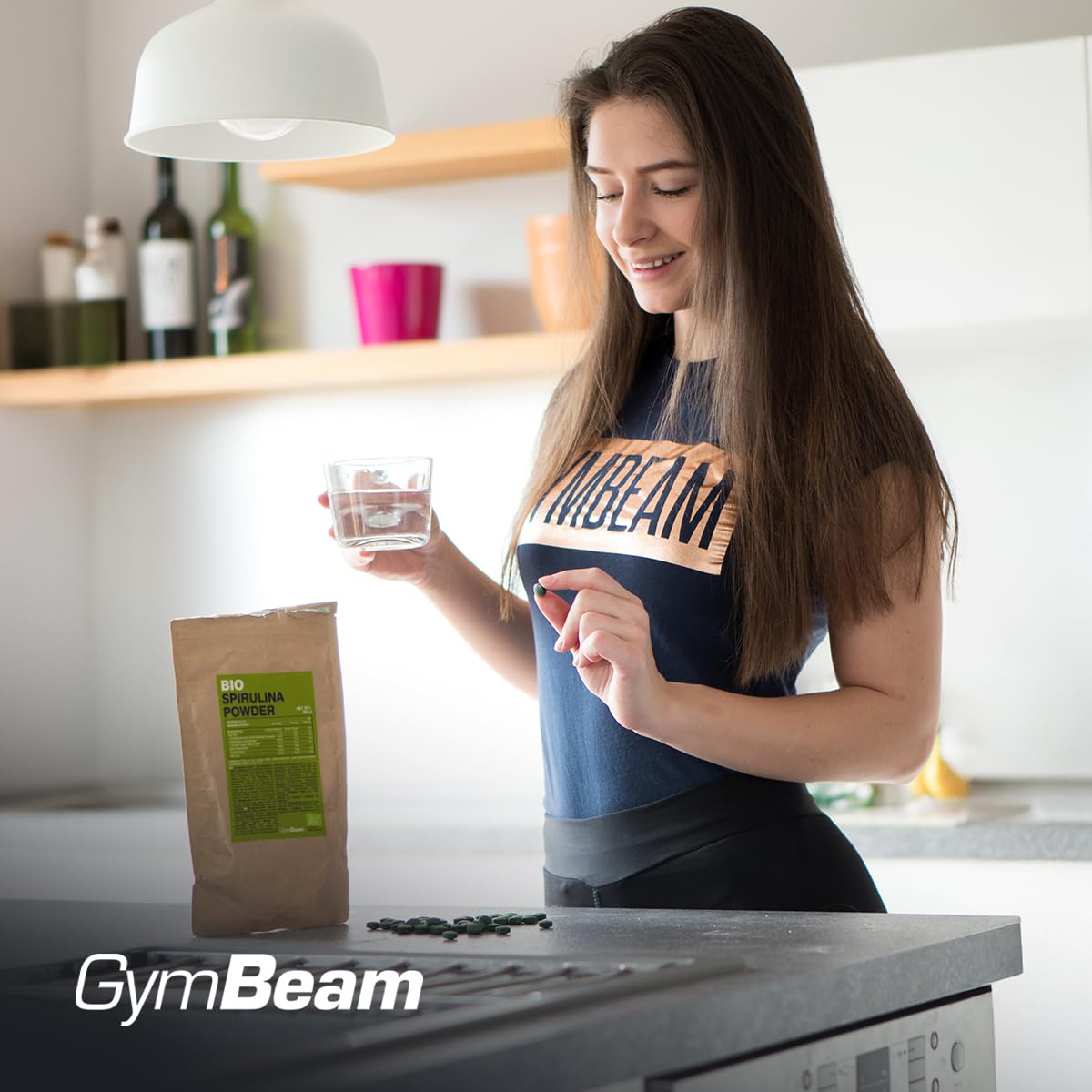 GymBeam Spirulina BIO 250 g Polvere Proteine Ferro