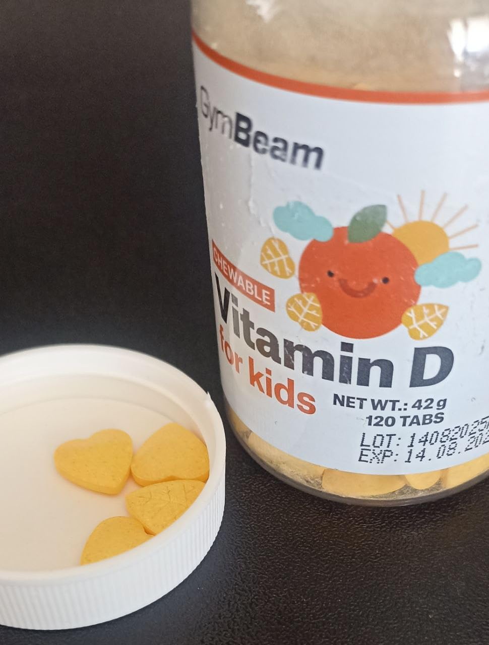 GymBeam Vitamine D3 Bambini Masticabile Arancia 120 Compresse