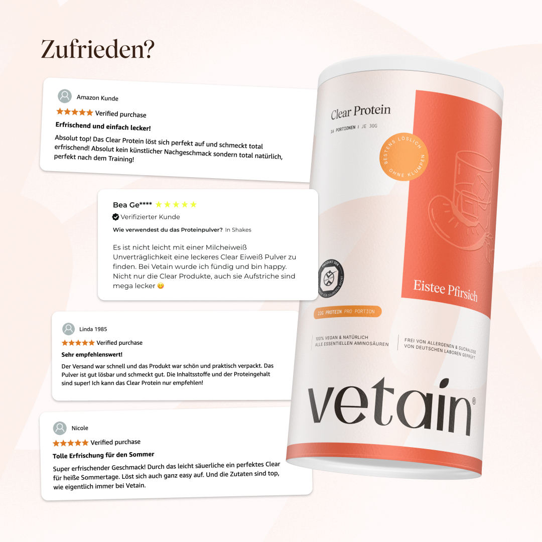 Vetain Clear Protein tè alla pesca proteine vegane 480g
