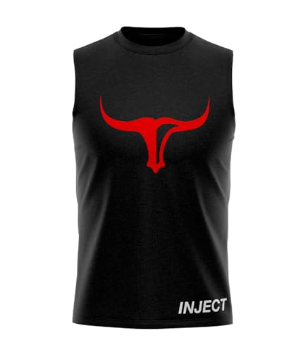 Inject Nutrition Sleeveless Muscle Maglia Nera Cotone