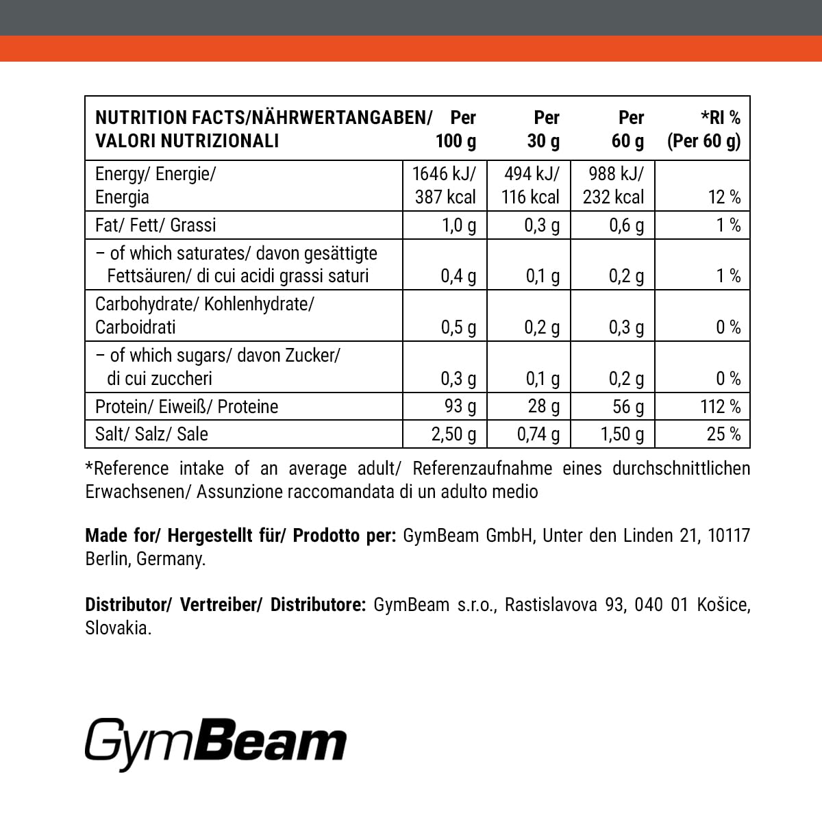 GymBeam Proteine del Manzo proteine caramello salato 1000 g