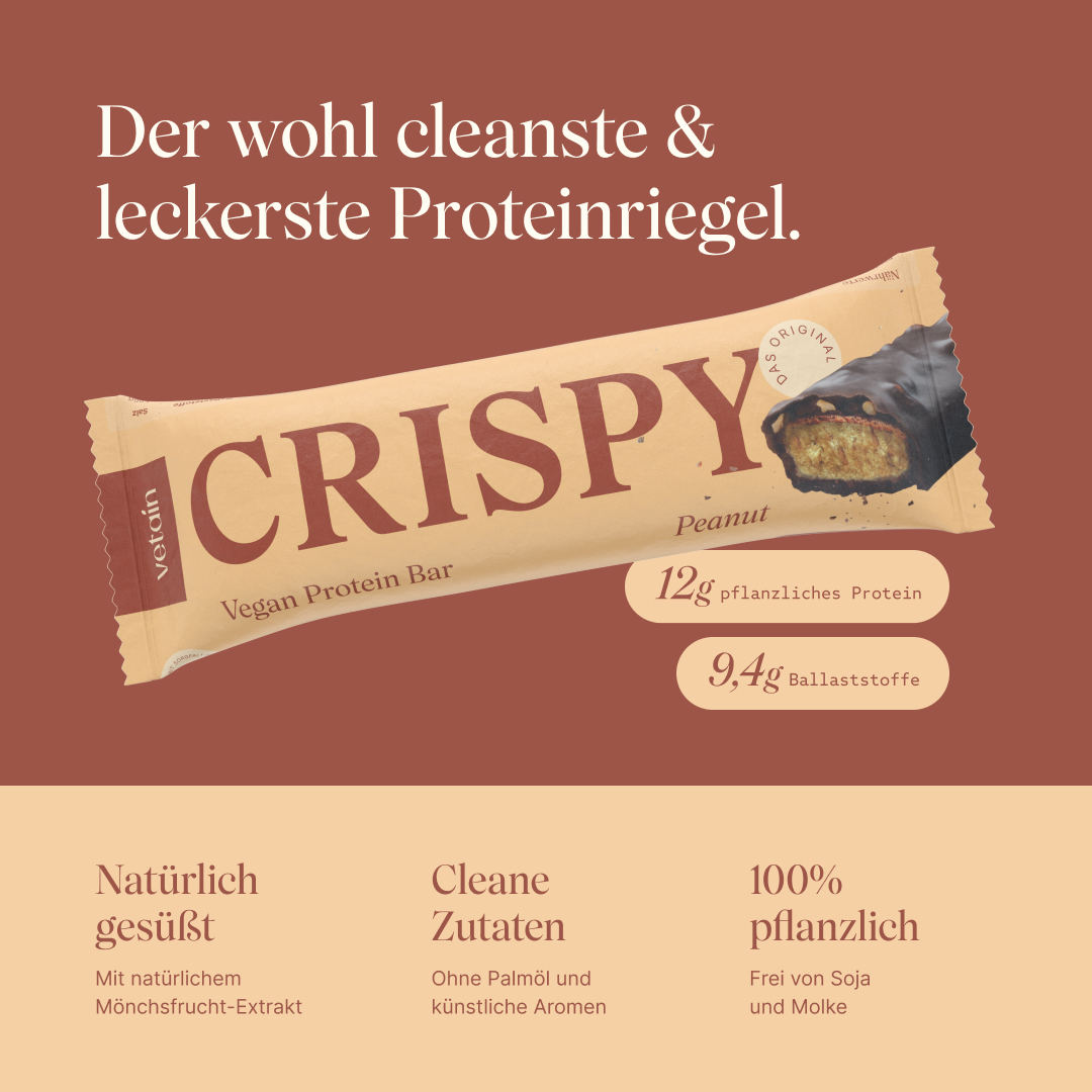 Vetain Crispy barretta proteica peanut 12 pezzi vegana