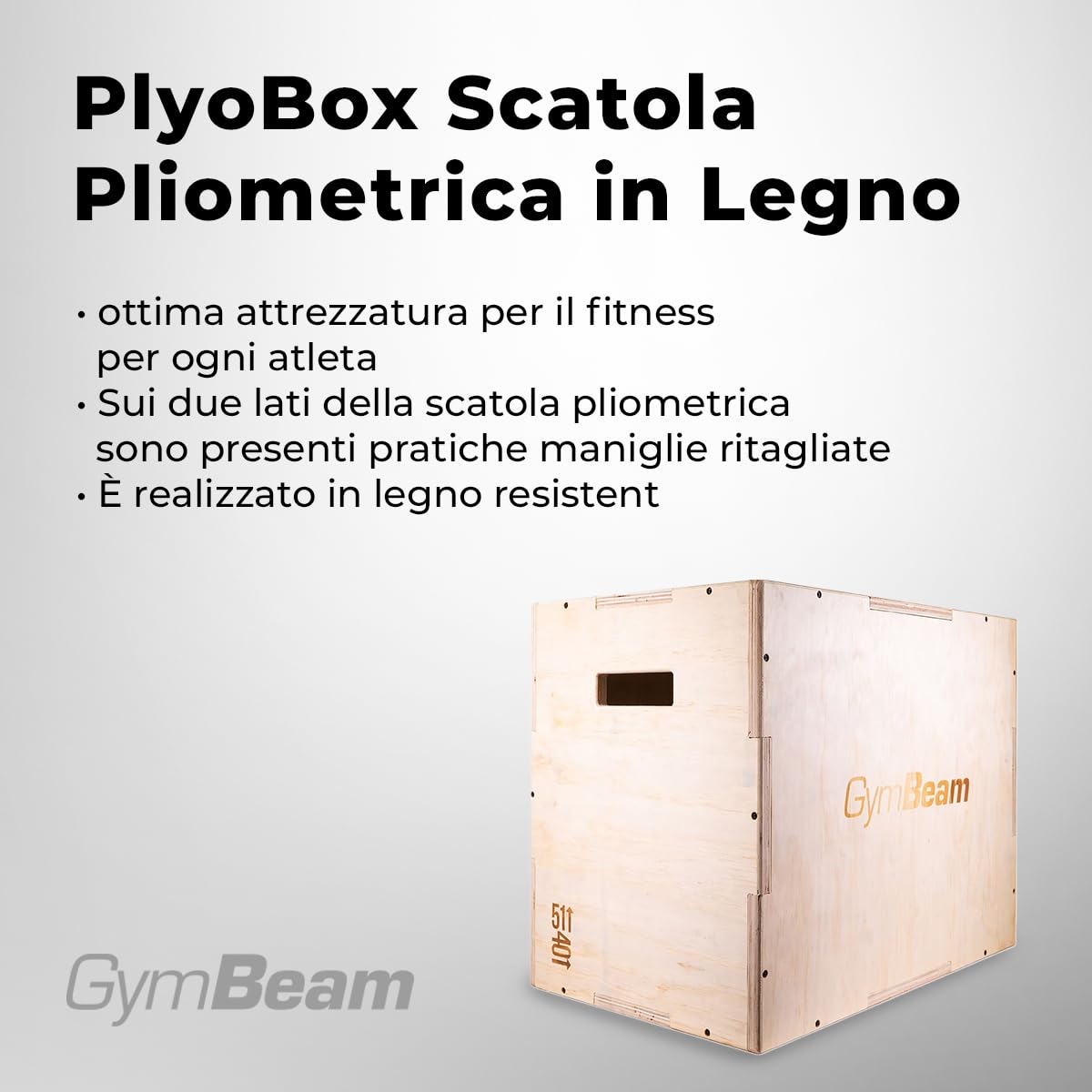 GymBeam Plyo Box box pliometrico legno 40x51x61 cm