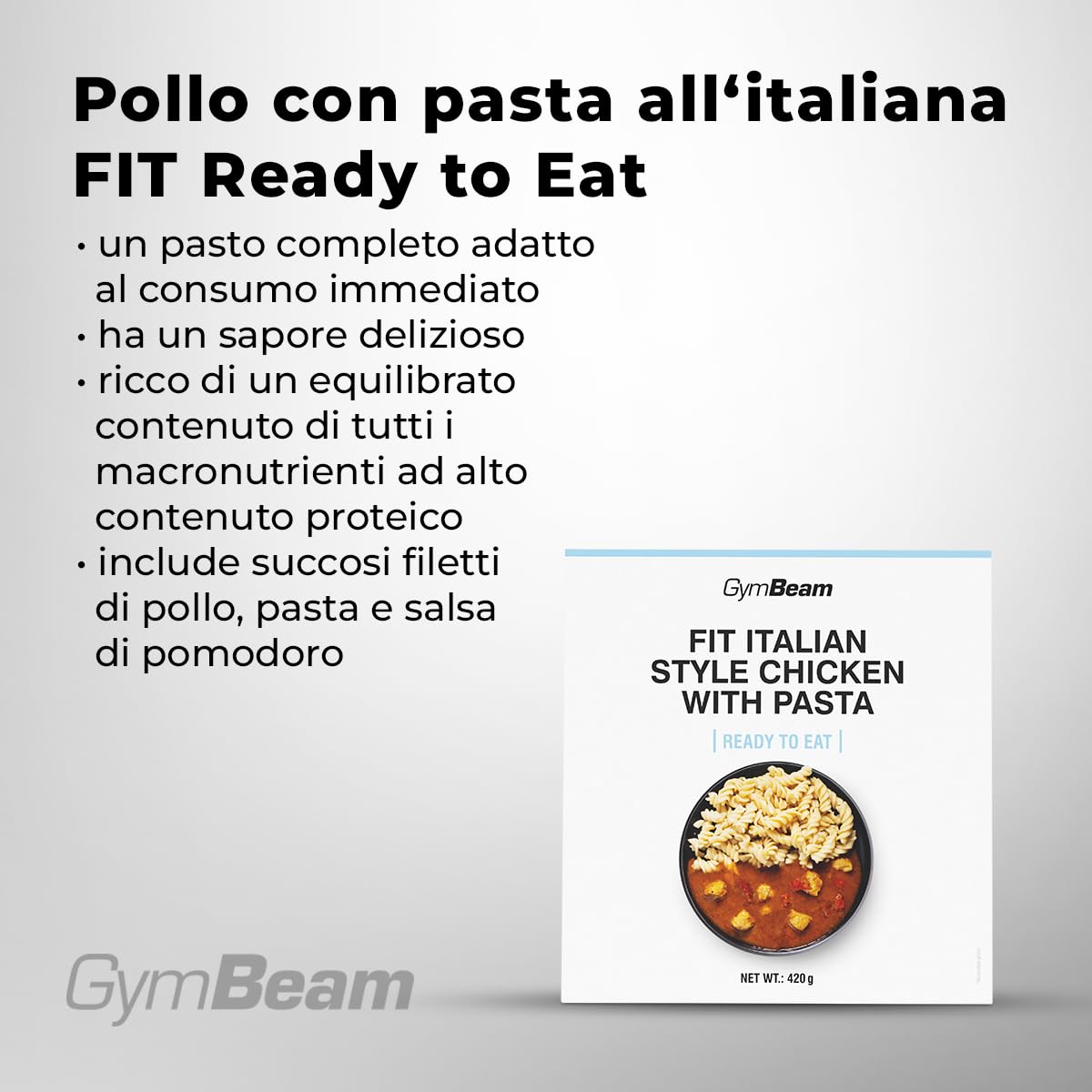 GymBeam Proteine Pollo Pasta Italiana pasto pronto 420g pollo