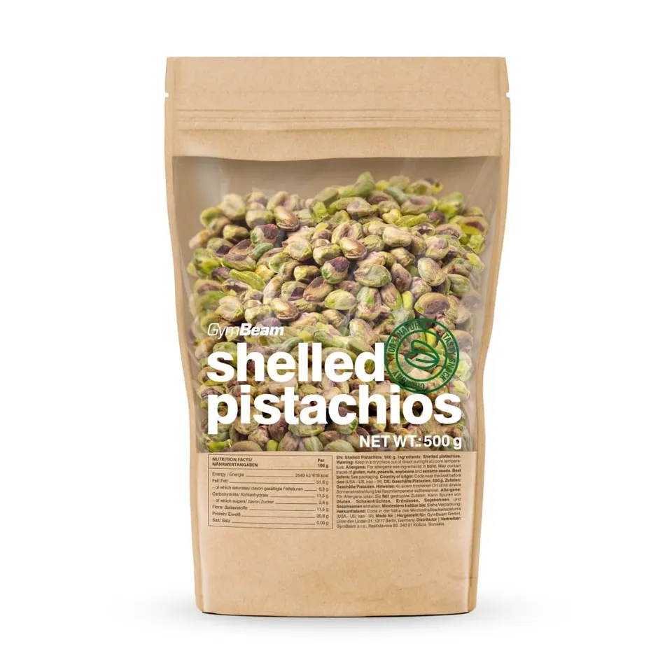 GymBeam Pistacchi Sgusciati Non Salati 500g Snack Crudo