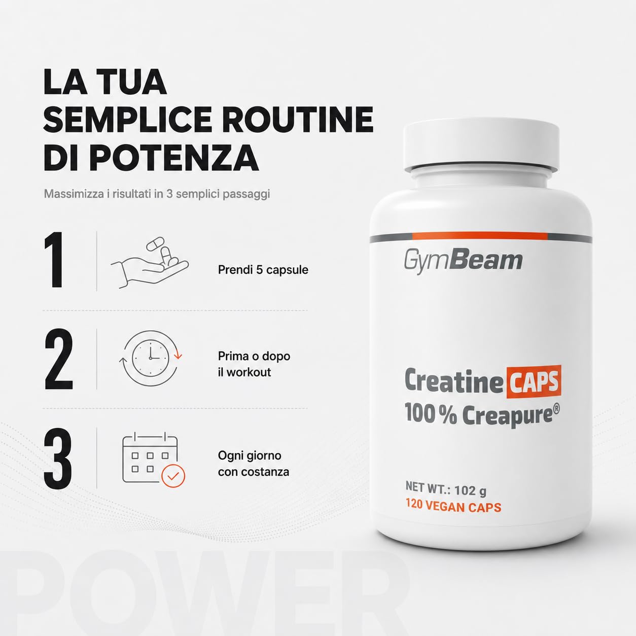 GymBeam Creatina Monoidrato Creapure Capsule prestazioni