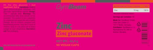 GymBeam Minerali Gluconato di Zinco Integratore Capsule Vegano
