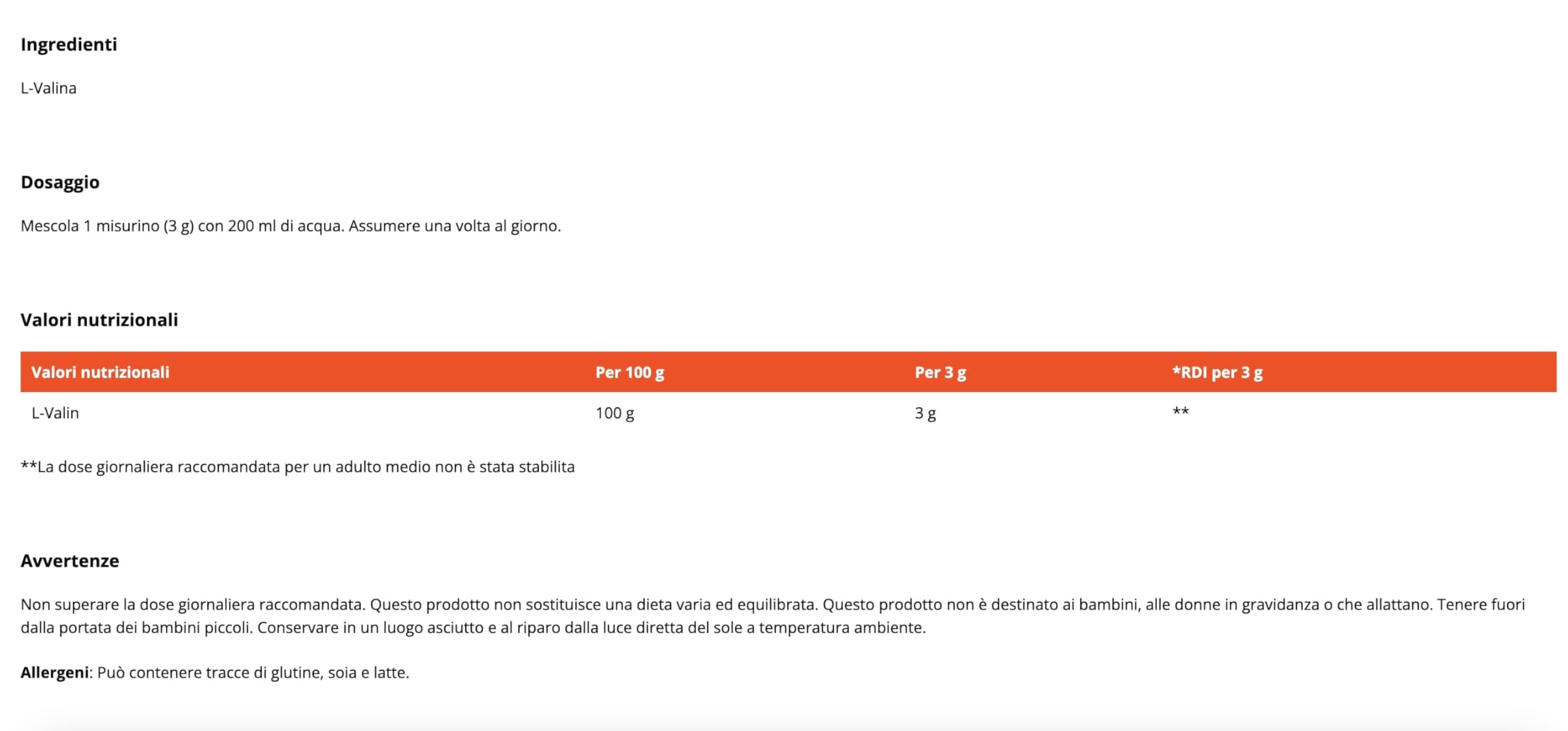 GymBeam L-Valina Polvere Aminoacido Vegano 250g Recupero