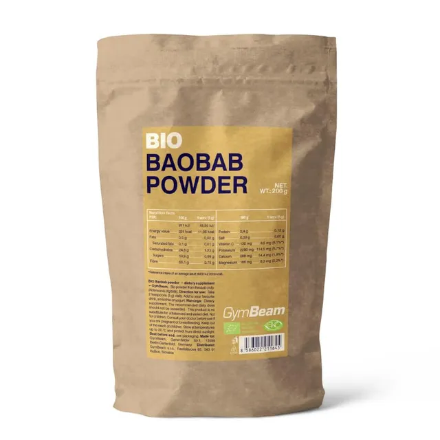 GymBeam Baobab BIO 200 g Polvere Fibre Vegana