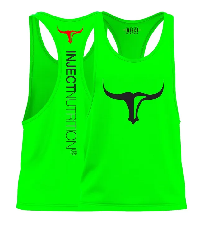 INJECT NUTRITION Green Tank Top Black Torus canotta verde unisex
