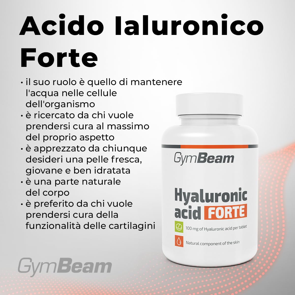 GymBeam Forte Acido Ialuronico Compresse 90 pz Vegano