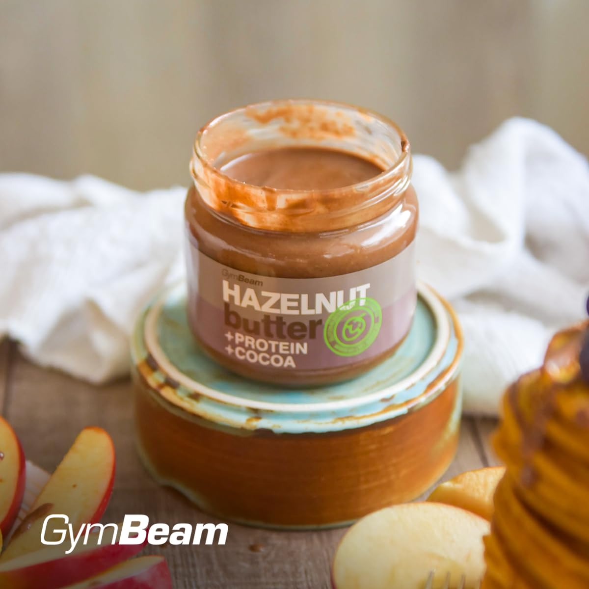 GymBeam Burro Nocciole 100% Crema Proteica 340 g Senza Lattosio